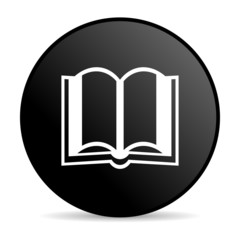 book black circle web glossy icon