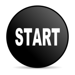 start black circle web glossy icon