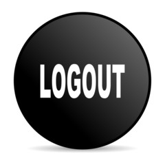 logout black circle web glossy icon