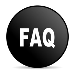 faq black circle web glossy icon