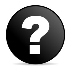 question mark black circle web glossy icon