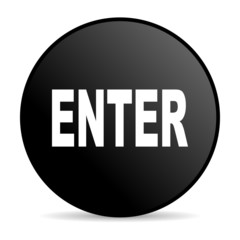 enter black circle web glossy icon