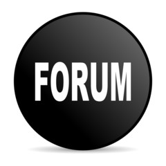 forum black circle web glossy icon
