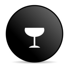 glass black circle web glossy icon