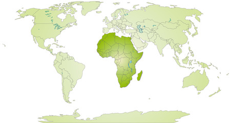 Fototapeta na wymiar Landkarte von Afrika und der Welt