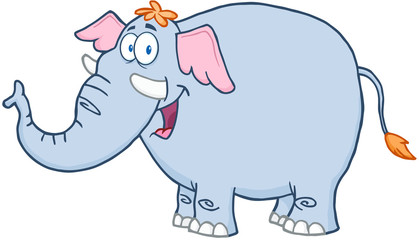 Happy Elephant Cartoon Mascot Character