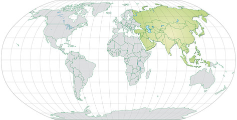 Landkarte von Asien und der Welt