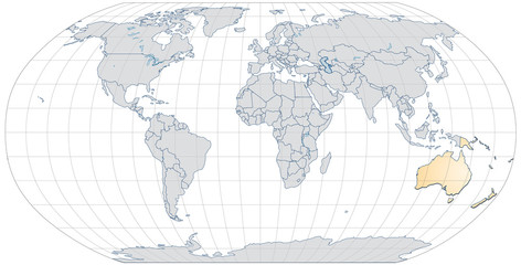 Karte von Australien/Ozeanien und der Welt