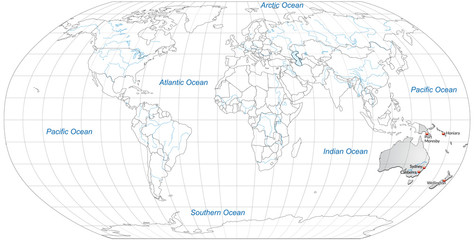 Fototapeta na wymiar Karte von Australien/Ozeanien und der Welt