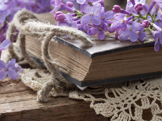 vintage book in the floral arrangement