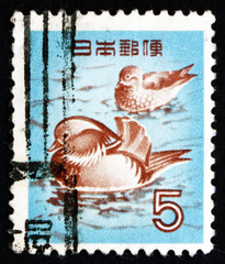 Postage stamp Japan 1955 Mandarin Ducks, Bird