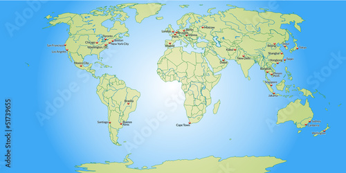 "Weltkarte mit Meeresflächen" Stockfotos und lizenzfreie Vektoren auf