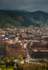 Aerial view of Brasov city centre