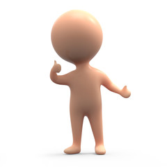 Little human gives the thumbs up