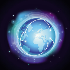 Vector internet concept - glowing globe