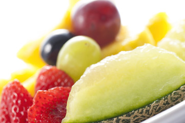 カットフルーツのアップ