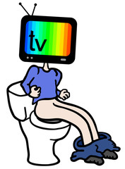 Television and toilet