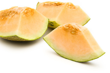 Hami melon on white background