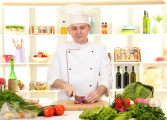 Chef cooking in kitchen