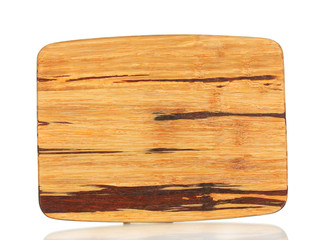 Wooden cutting board isolated on white