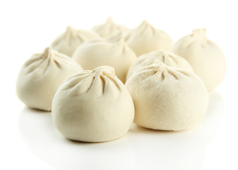 Raw khinkali, isolated on white