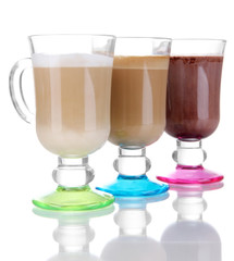 Layered coffee isolated on white