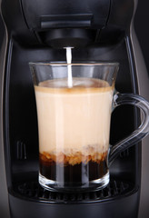 Layered coffee close up