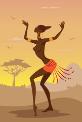 Vector Illustration of African Woman - 51747839