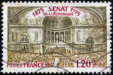 French Senate first assembly at Luxembourg Palace (France 1975)
