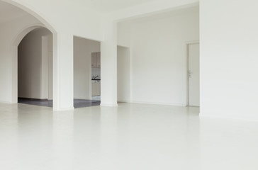 White apartment Interior, view of the rooms