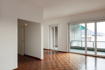 Obraz na płótnie Canvas White apartment Interior, view large livingroom