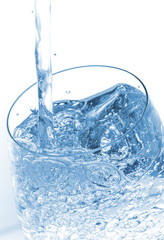 water pouring in glass
