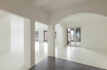 White apartment Interior, view of the rooms