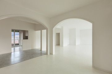 White apartment Interior, view of the rooms