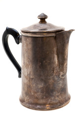 antique copper kettle isolated on white