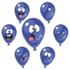 Emotion cyan balloon set 004