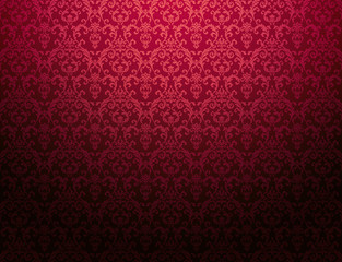 cardinal red floral pattern wallpaper