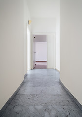 White apartment Interior, view of the corridor