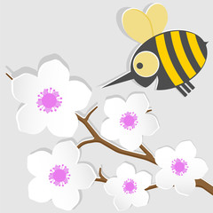 Funny a little bee and apricot