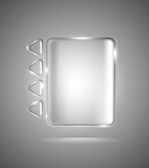 Transparent glass rectangle and triangles