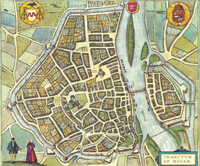 Obraz premium Medieval city map