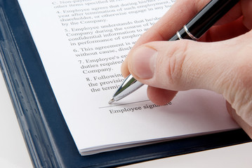 Signing an agreement (contract)