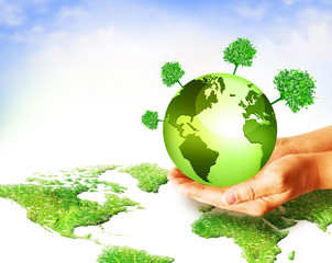 Environmental Concept. Globe in the hands