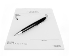 Prescription isolated on white background