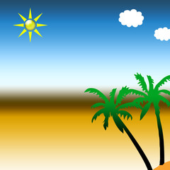 Vacances sur l’île sous les palmiers