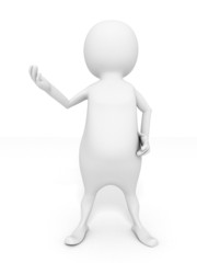 talking white 3d man speaker with opened hand