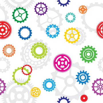 seamless pattern, tiles: color gears