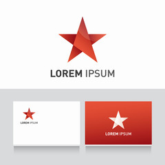 Business card company template with star logo