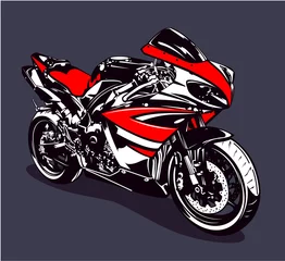 Papier Peint photo Moto Moto de sport rouge