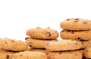 A stack of chocolate chip cookies